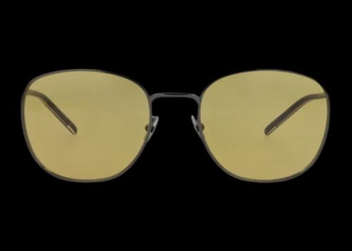 Saint Laurent Round-Frame Metal Sunglasses Ruthenium Crystal Brown (SL747-30015919-009)