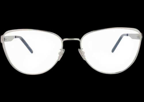Saint Laurent Cat Eye-Frame Metal Optical Frames Silver Silver Transparent (SLM92-30011887-001)