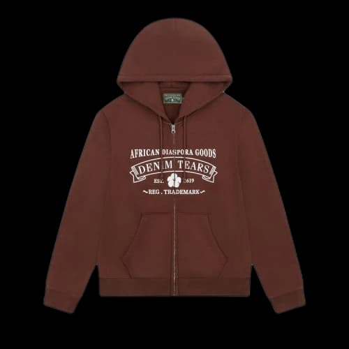 Denim Tears ADG Zip Hoodie Brown