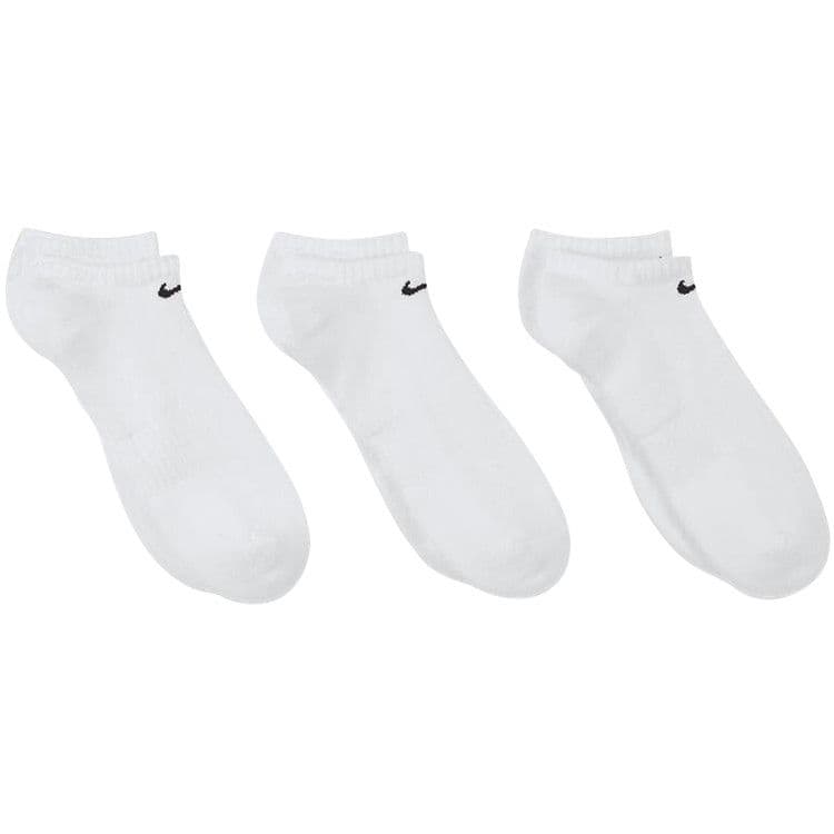 Nike Solid Color Logo Casual Sports Socks Couple Style 3 Pairs White