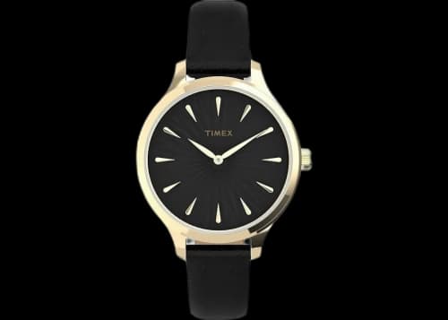 Timex Peyton Gold-Tone Black Leather TW2V06600