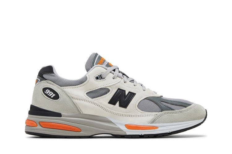 New Balance 991v2 MiUK Pelican Grey Orange