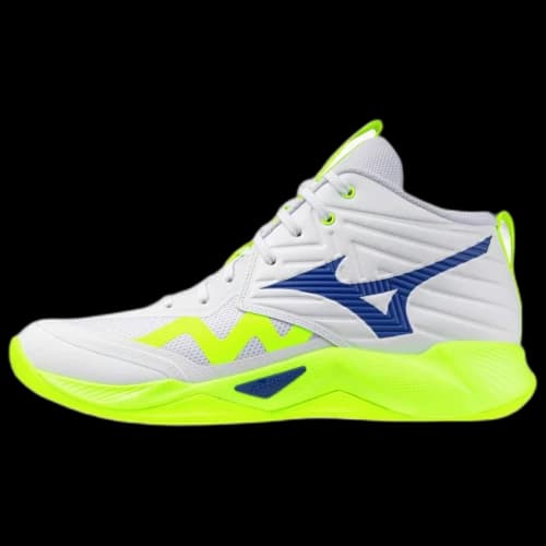 Mizuno Wave Momentum Pro Mid White Lightning Yellow Dazzling Blue
