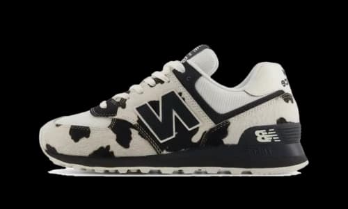 New Balance 574 Cow Print Black Linen (Women's)