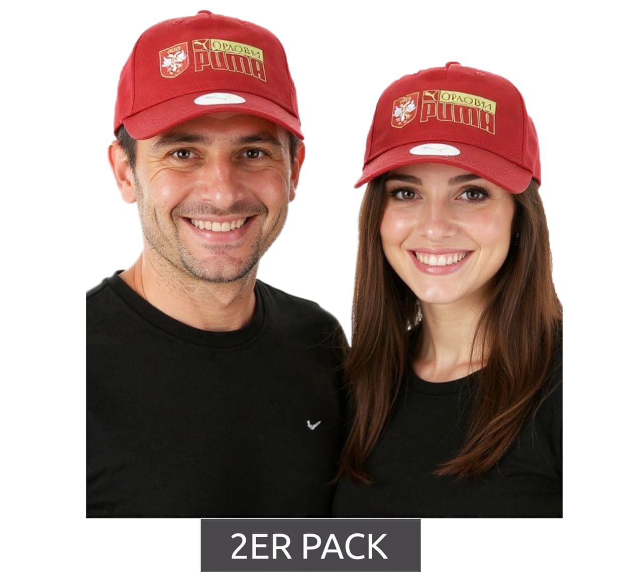 PUMA Gorra Trucker Serbia Unisex (Pack de 2) con el Escudo de Serbia Rojo Burdeos