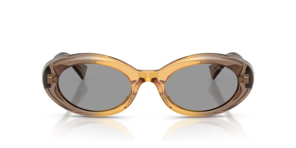 Miu Miu Miu Gafas De Sol Mujer Marrón Ovaladas Gris 52mm