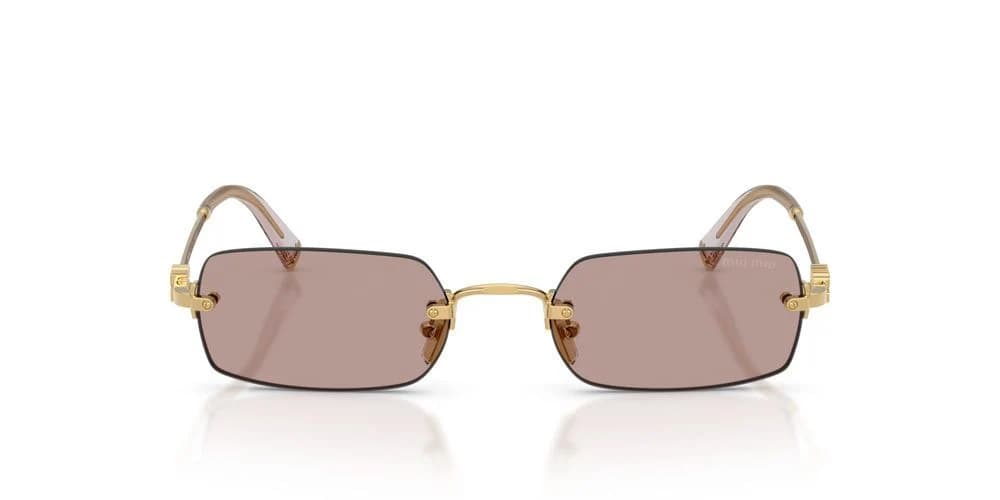 Miu Miu Miu Gafas De Sol Mujer Oro Rectangular Morado 50mm