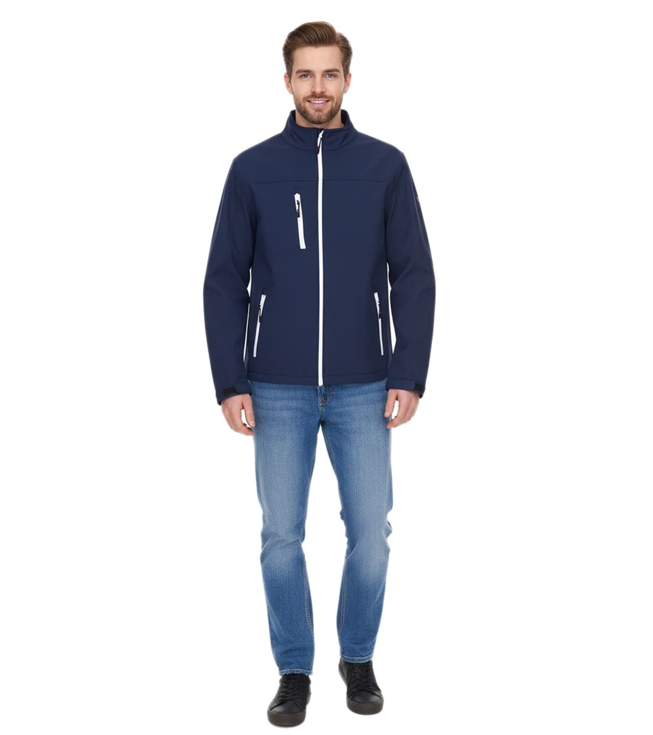 Santino Chaqueta softshell repelente al agua para hombre Chaqueta para exteriores Chaqueta de uso diario azul