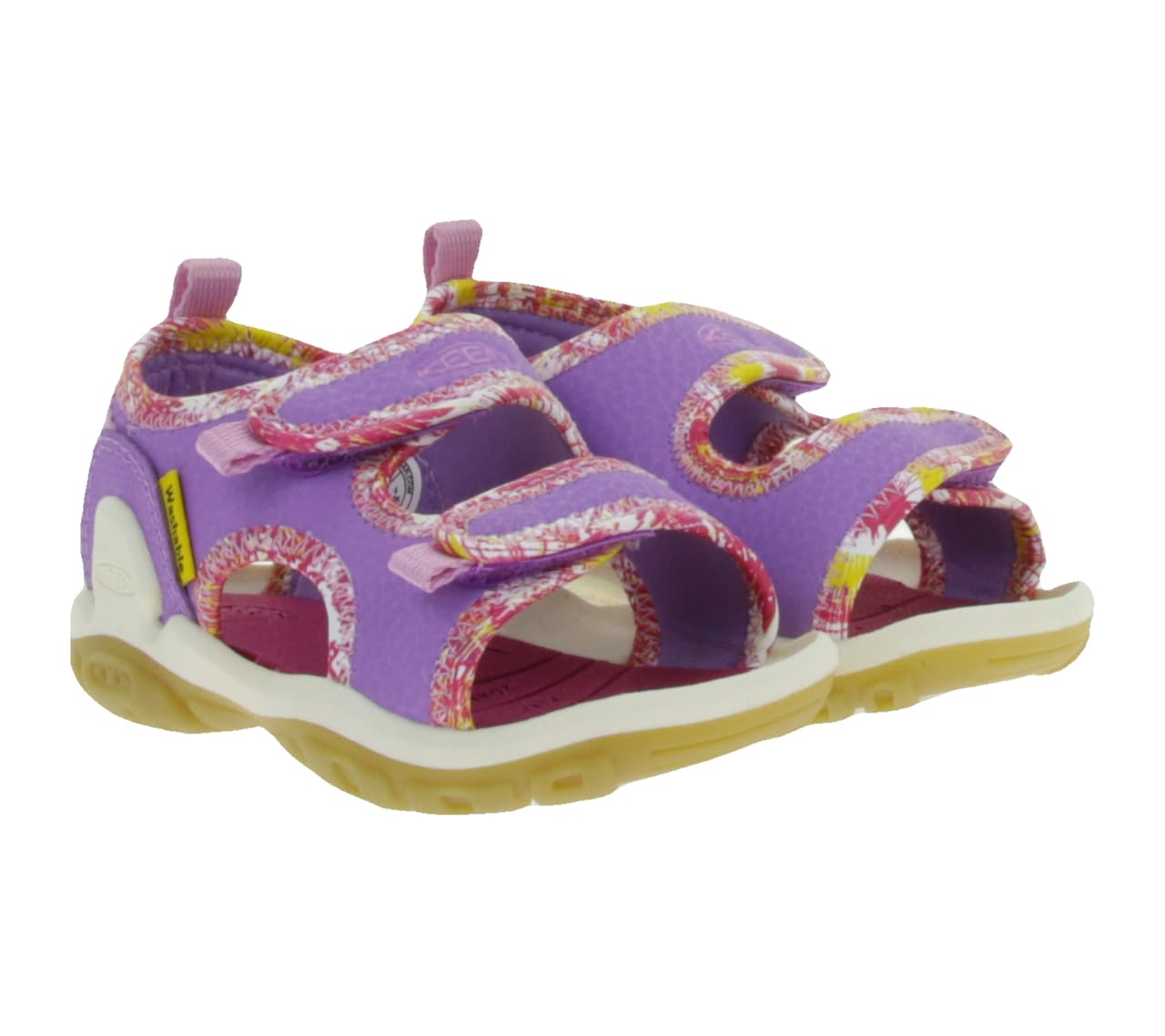KEEN Sandalias de trekking Knotch Creek para niños con cierre de velcro, modelo 1027226, rosa/morado