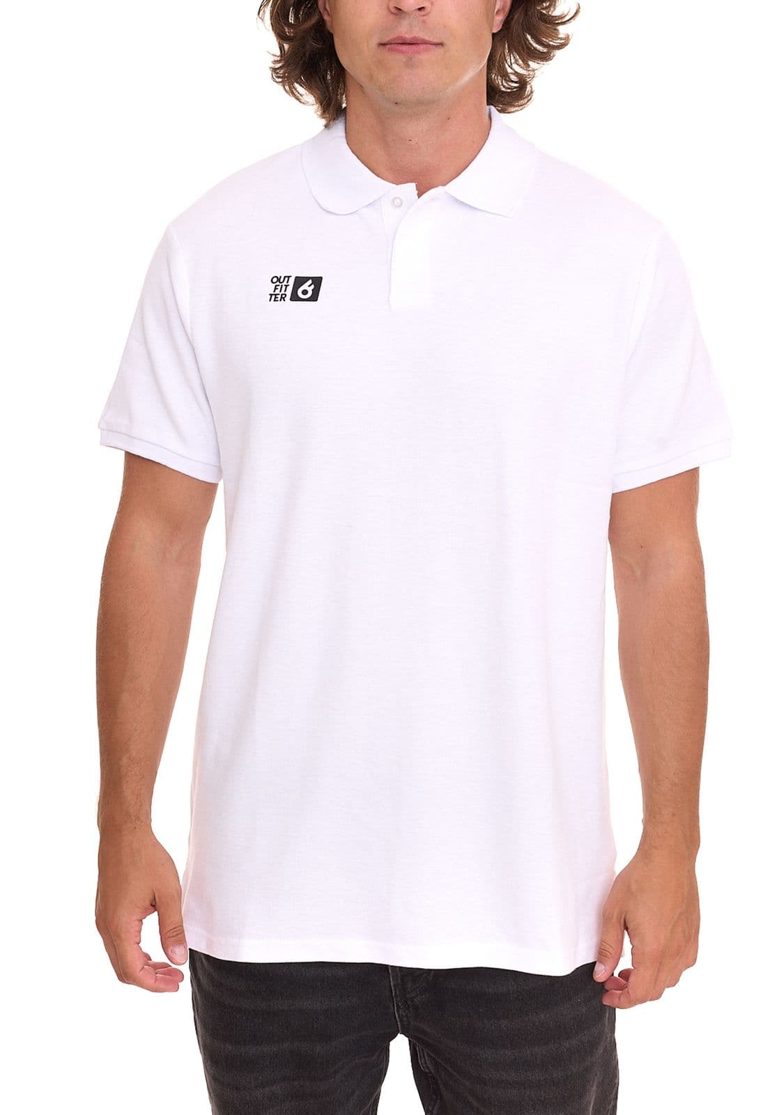 Outfitter OCEAN FABRICS polo de hombre cómoda camisa de verano blanco