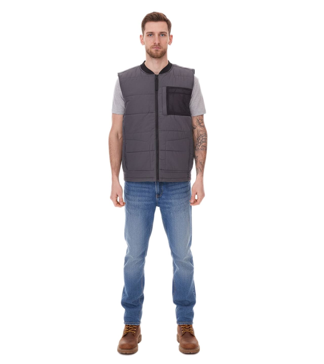 11 Project PURlle Chaleco acolchado para hombre con chaleco acolchado para exteriores ME gris