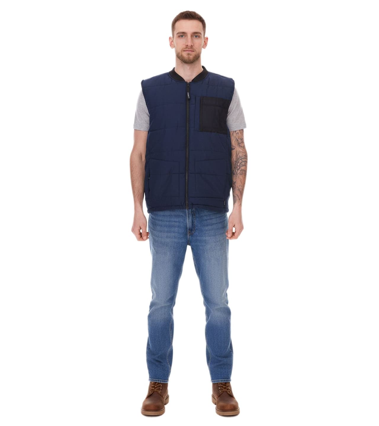11 Project PURlle Chaleco acolchado para hombre con chaleco acolchado para exteriores ME azul oscuro