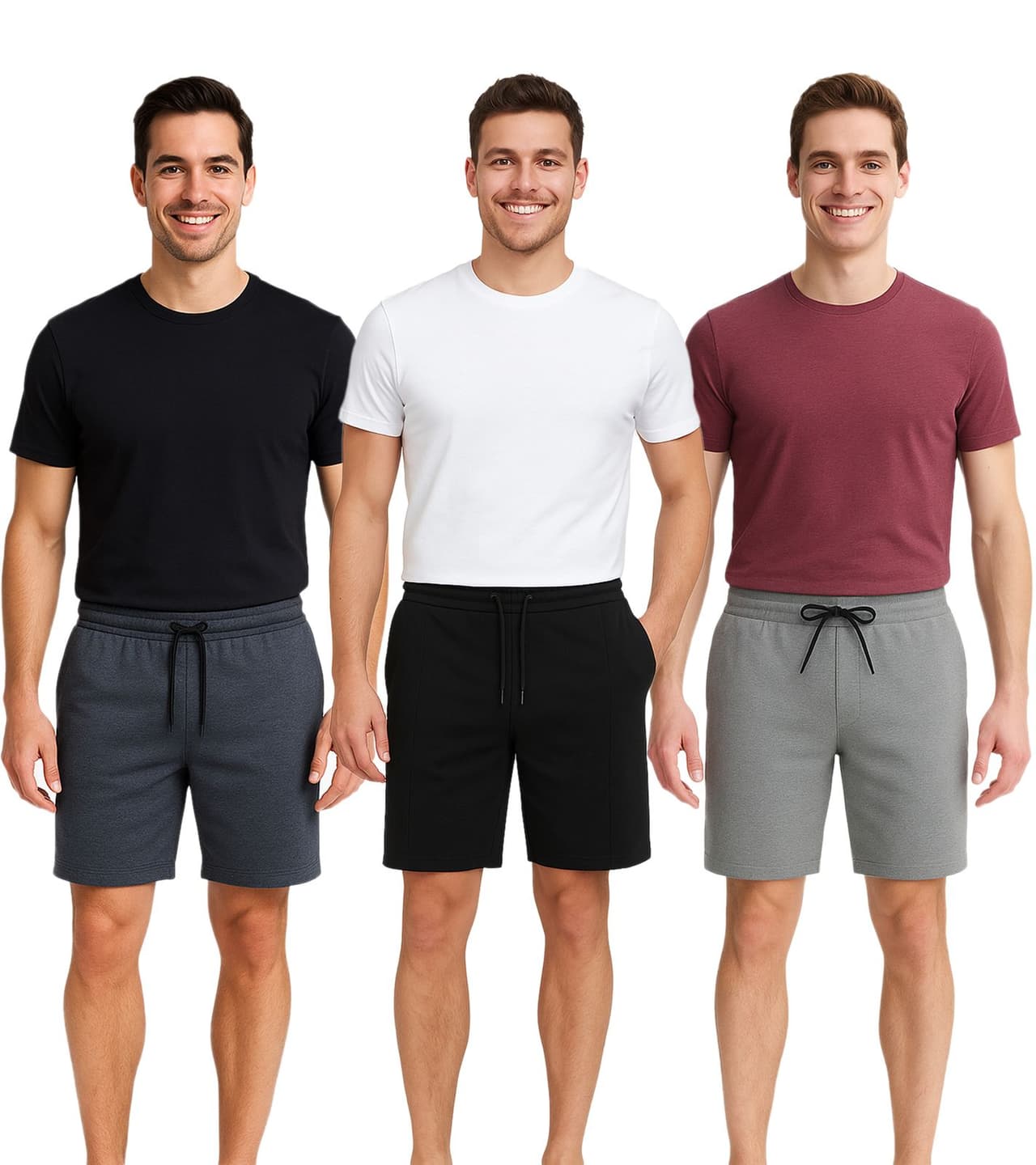 11 Project Pantalones cortos deportivos estilo chino Palamo para hombre en jaspeado oscuro, gris o negro