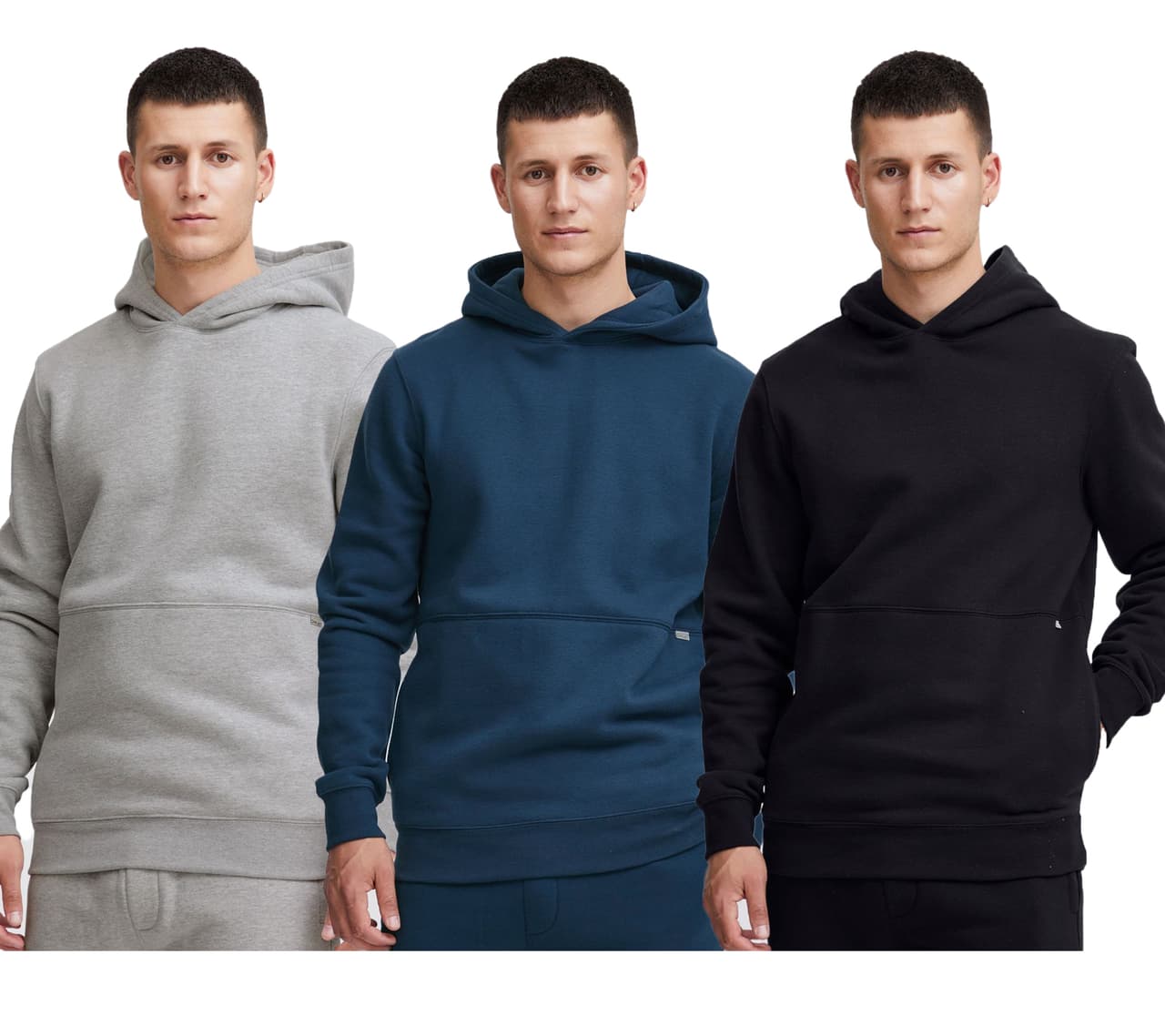 11 Project Sudadera con capucha clásica para hombre PRRavn Gris, Negro o Azul