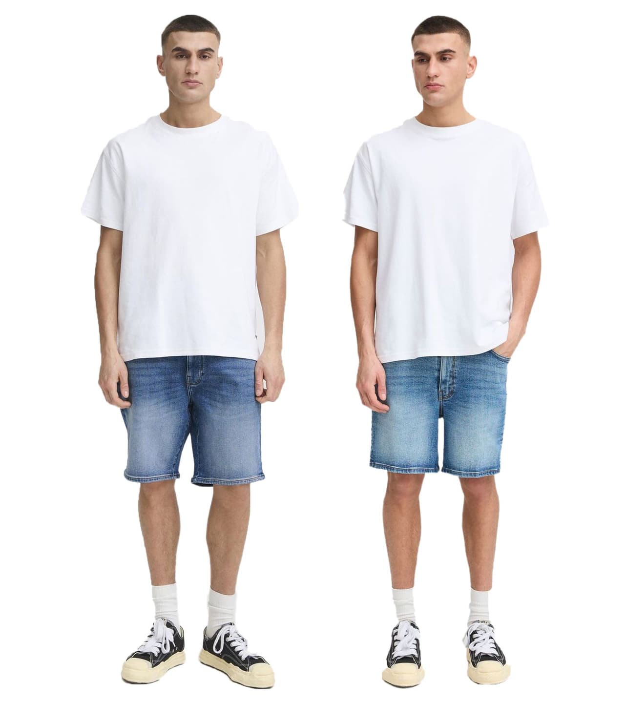 Solid Clásicos pantalones cortos vaqueros para hombre SDRyan con remaches – Bermudas vaqueras Azul