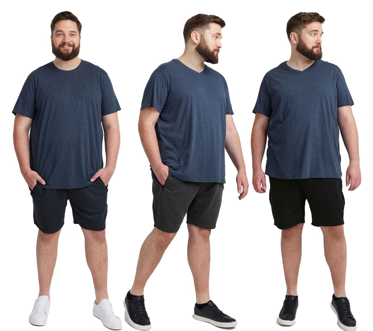 Solid Pantalones cortos deportivos clásicos SDTaras BT para hombre con cordón ajustable, tallas grandes en azul, gris o negro