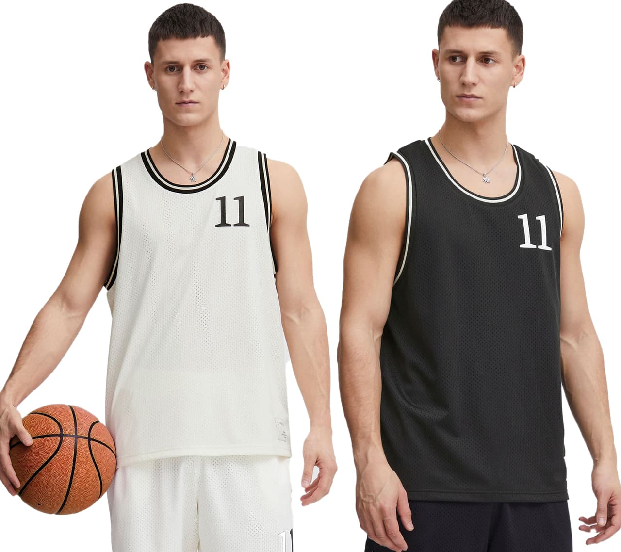 11 Project Camiseta sin mangas clásica de cuello redondo para hombre PRZayden 21301016-ME, blanca o negra