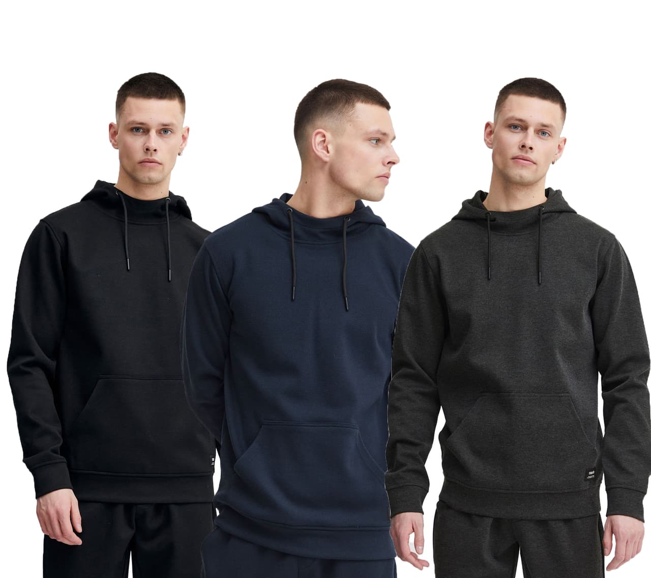 Solid Sudadera clásica SDQuinton para hombre (21301037-ME) en negro, azul o gris