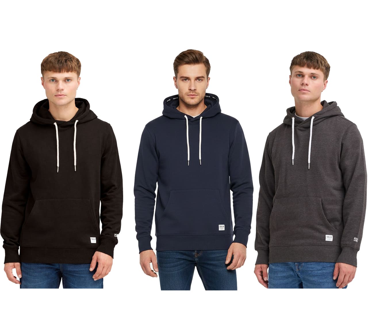 Solid Sudadera clásica SDChap para hombre en negro, azul o gris