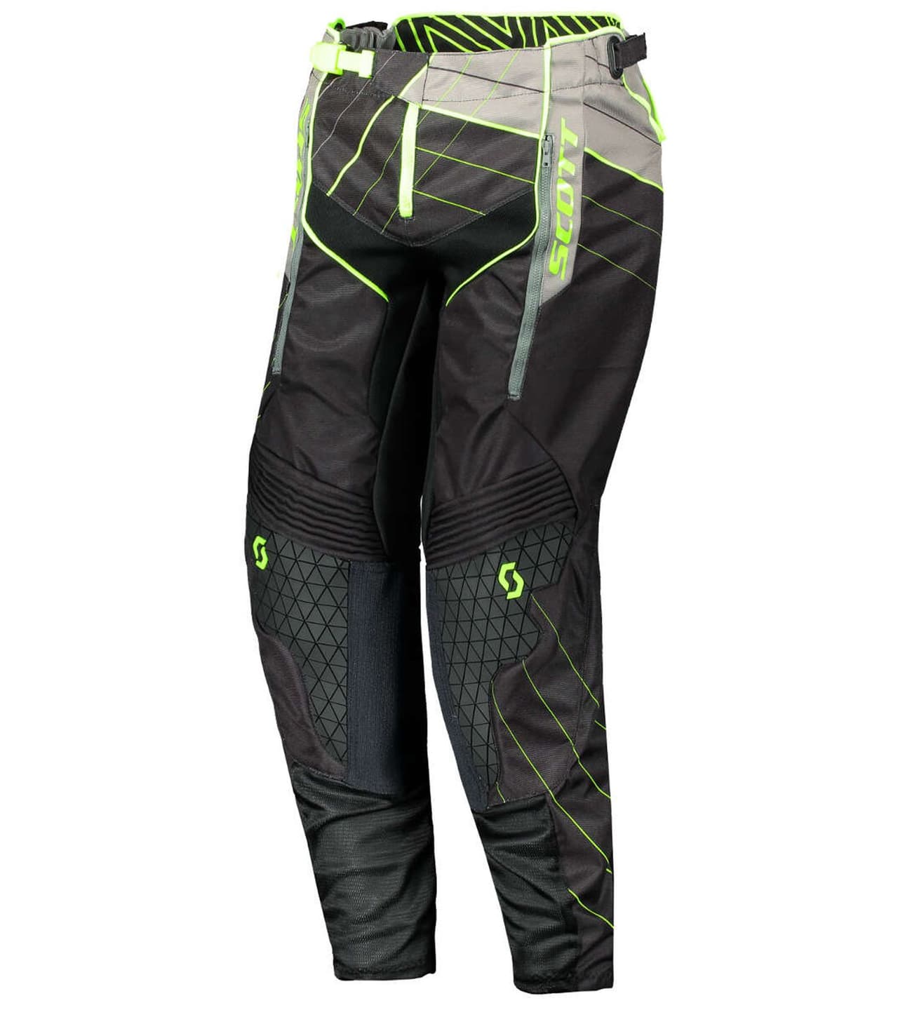 Scott Pantalones Enduro para hombre, ropa de motocross, con rodillas reforzadas Gris/Amarillo/Negro