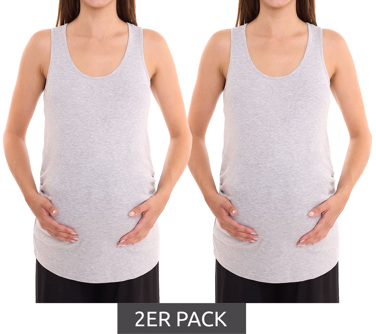 neun 9 monate Pack de 2 nueve 9 meses top de verano para mujer camisa sencilla moda premamá gris