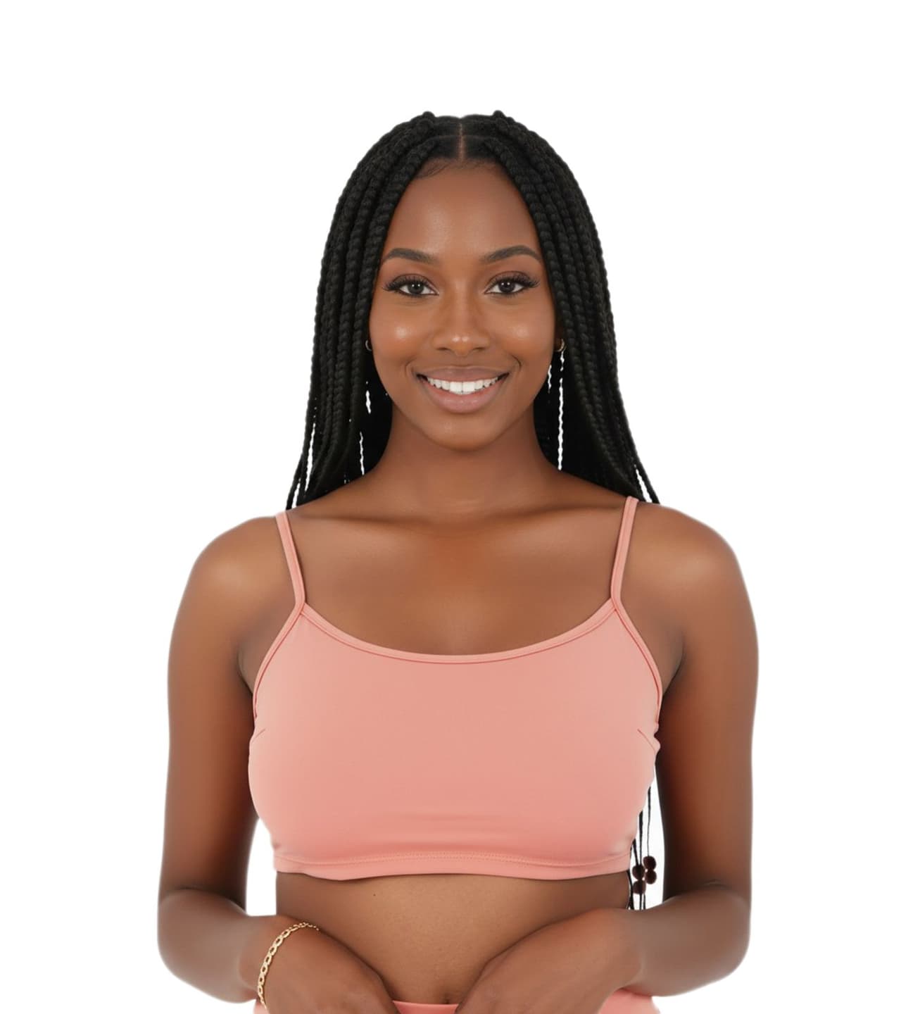 Sixth June Camisa de algodón sin mangas con tirantes finos ajustables para mujer rosa salmón