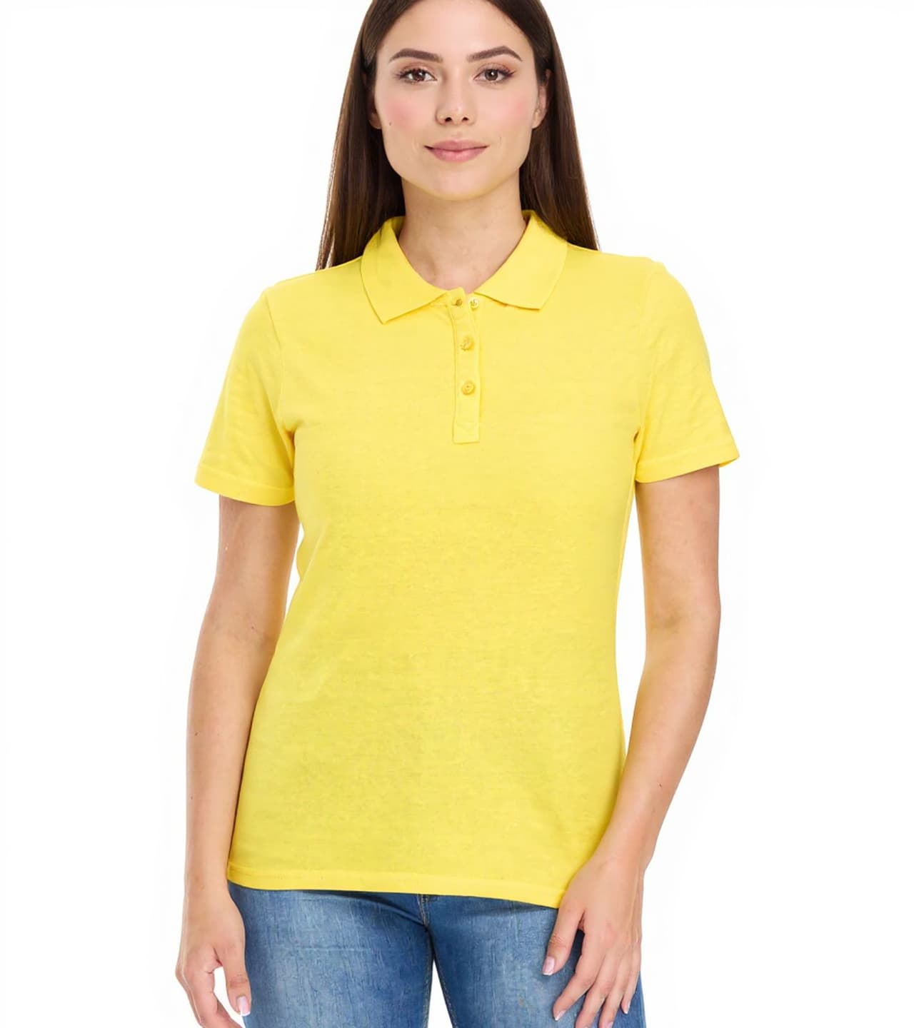 Elevate Polo de mujer Helios Polo de algodón de punto piqué 180 g/m² Amarillo