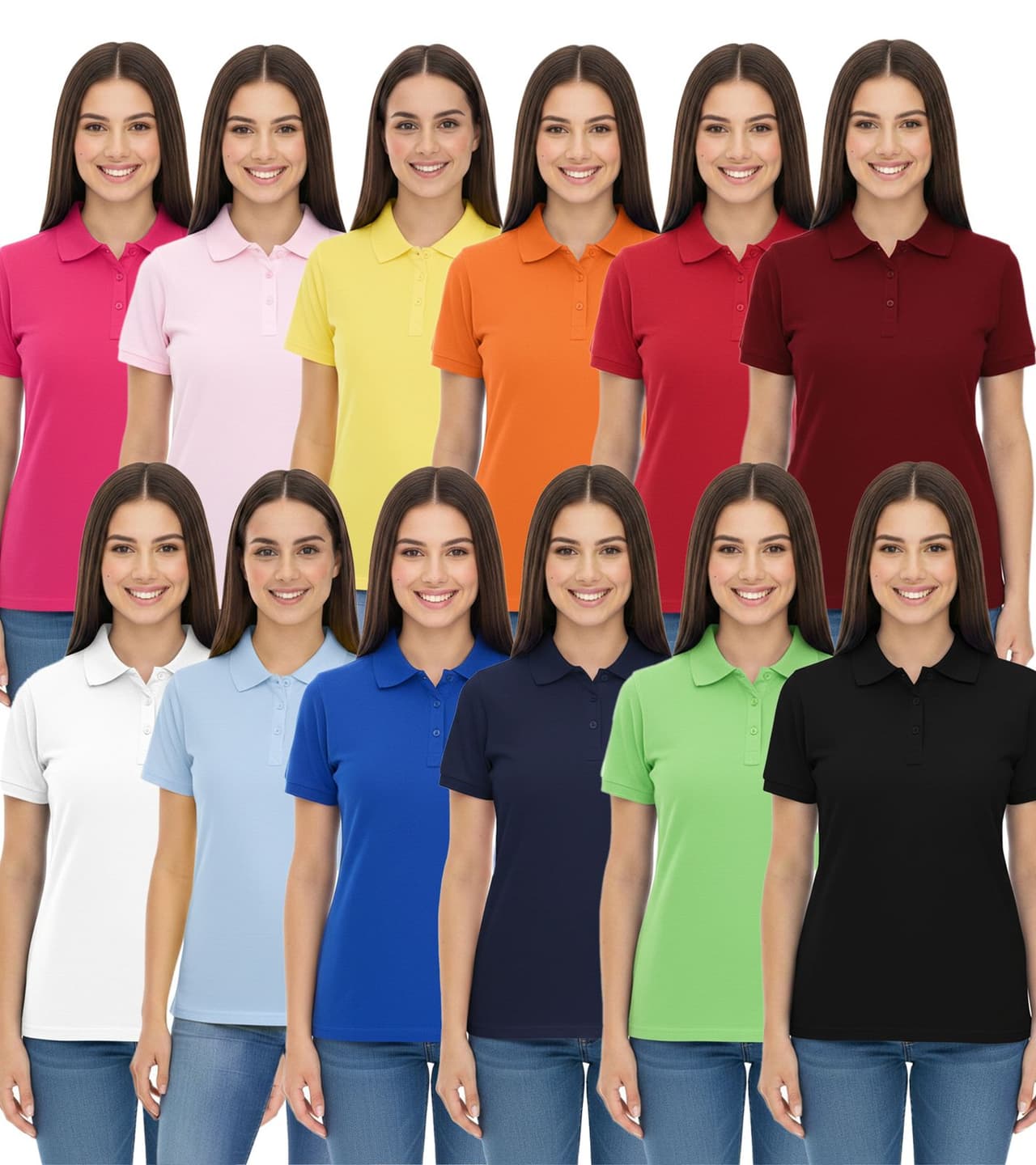 Elevate Polo de mujer Helios, polo de algodón, punto piqué 180 g/m² en blanco, rojo, azul, amarillo, rosa, naranja, verde o negro