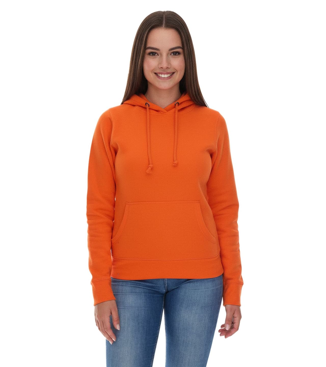 Elevate Sudadera con capucha Charon para mujer, de algodón, sencilla, con bolsillo tipo canguro, color naranja,