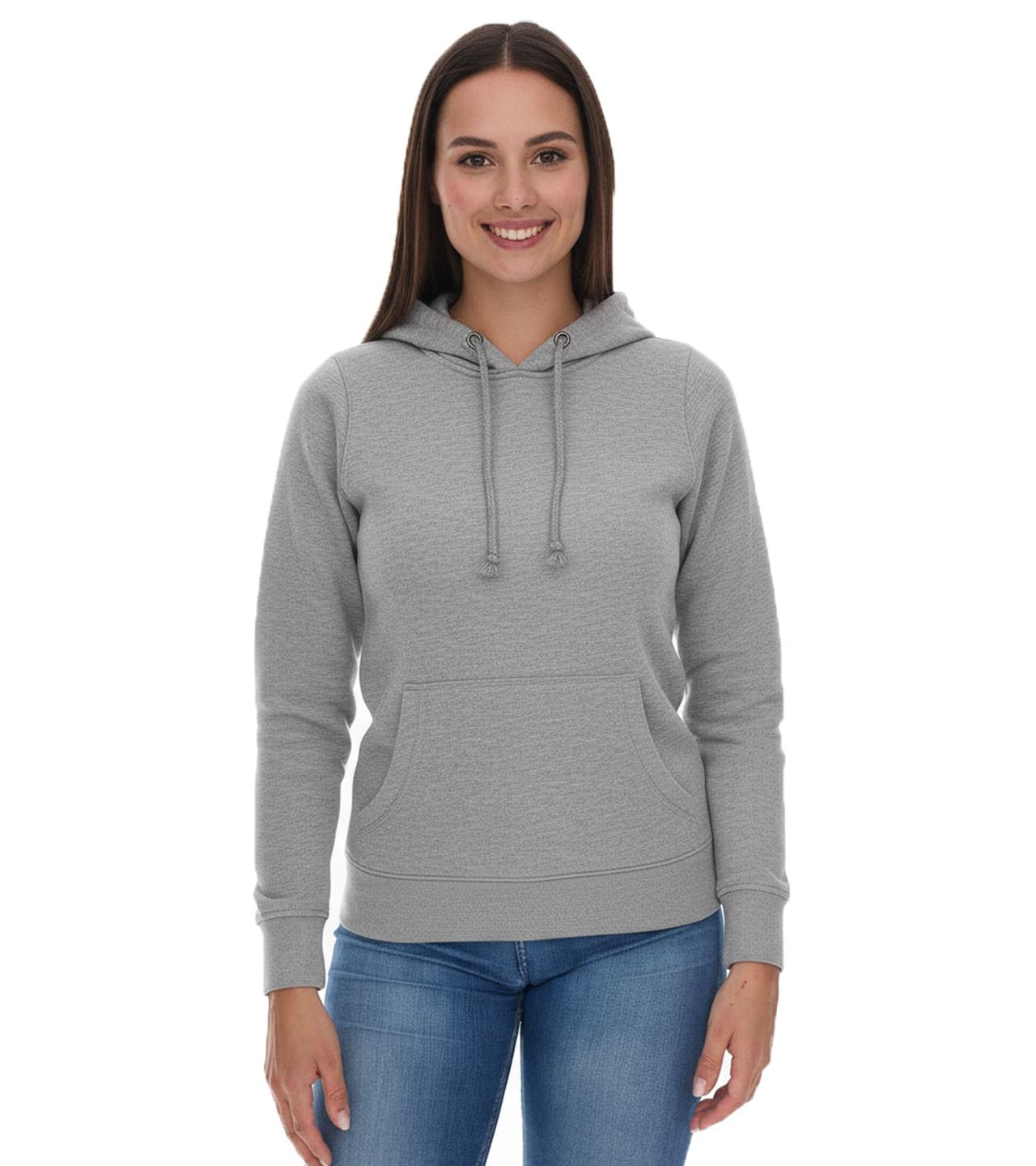 Elevate Sudadera con capucha Charon para mujer, jersey sencillo de algodón con bolsillo tipo canguro, gris