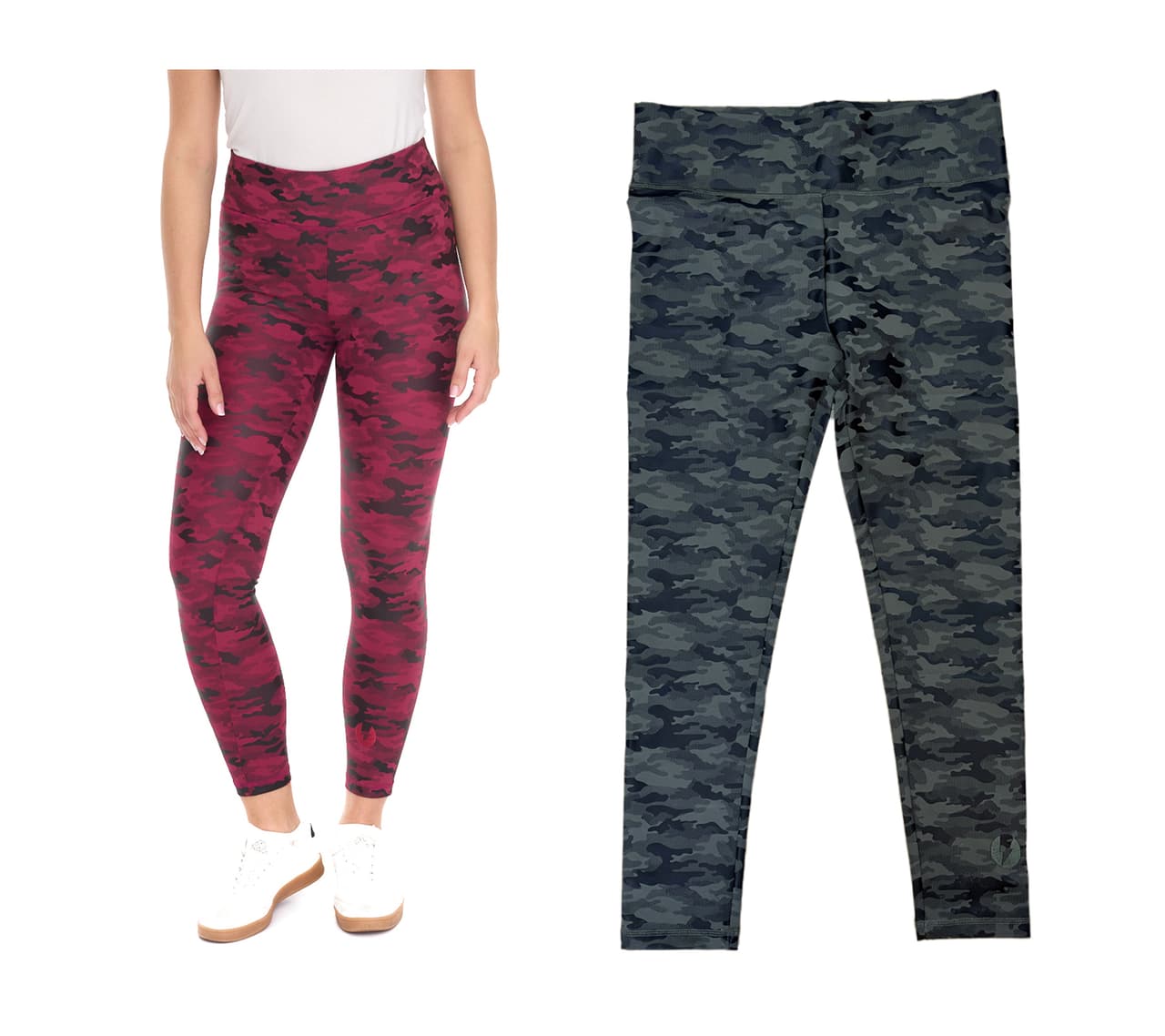 Rockupy Leggings deportivos de moda para mujer con aspecto de camuflaje, pantalones de entrenamiento morado o verde