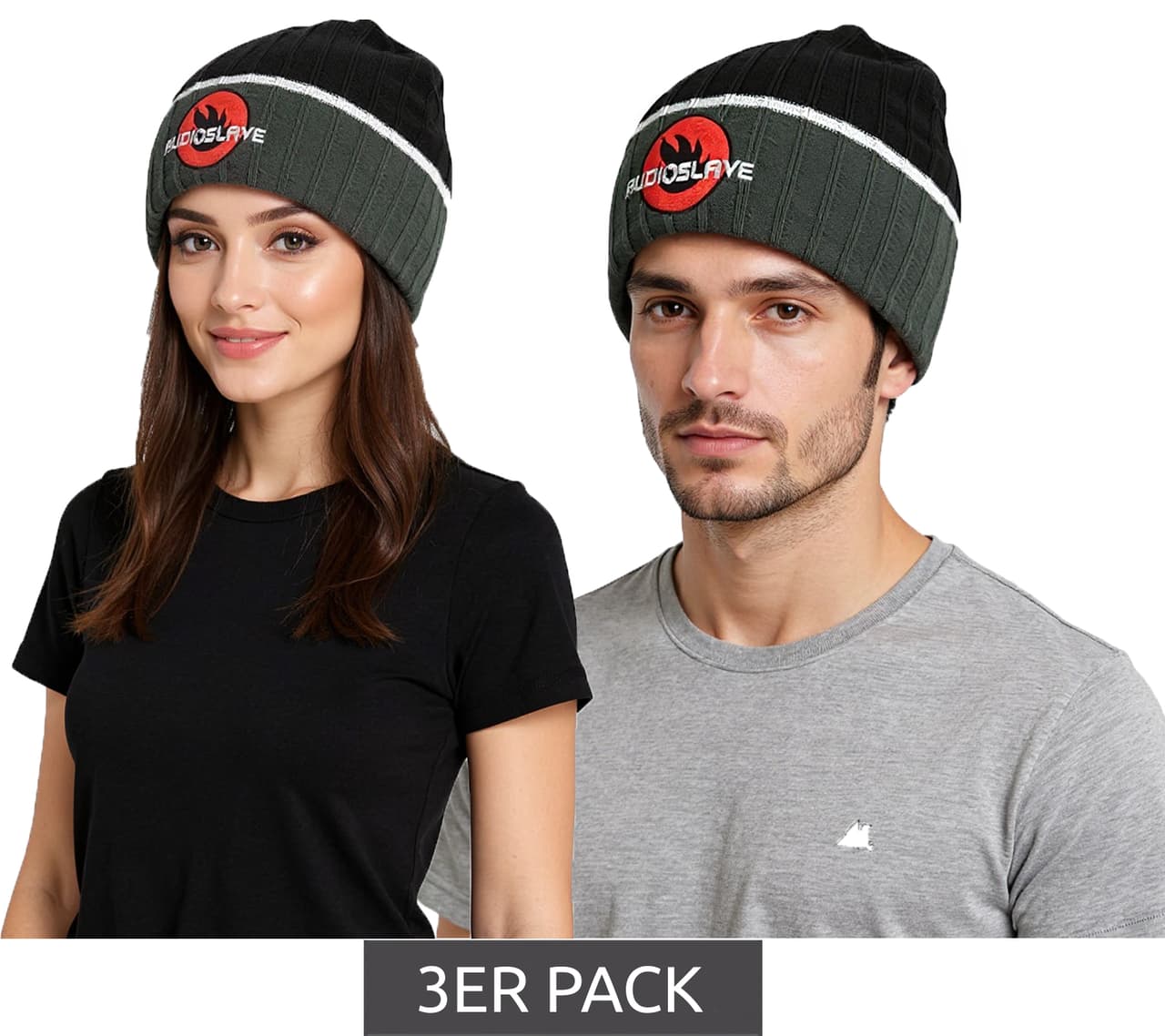 Bio-Domes Headgear Gorro Audioslave, Banda de Rock, Gorro Acogedor con Logo Bordado, Gorro de Invierno, Mercancía para Fans, 1318 AUD, Negro/Gris/Blanco