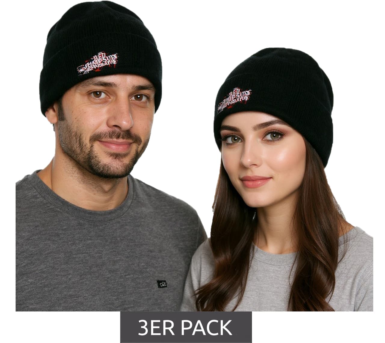 BioworldMerch Pack de 3 Gorros Unisex RED JUMPSUIS APPARATUS, Corte Clásico, Algodón Negro/Rojo/Blanco