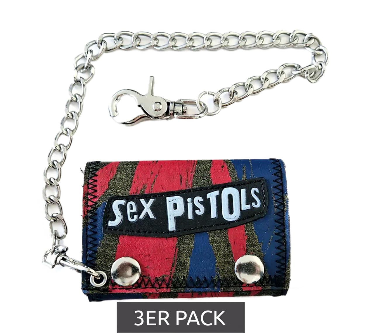 BioworldMerch Cartera de los Sex Pistols con el logo de la banda punk rock, azul/roja