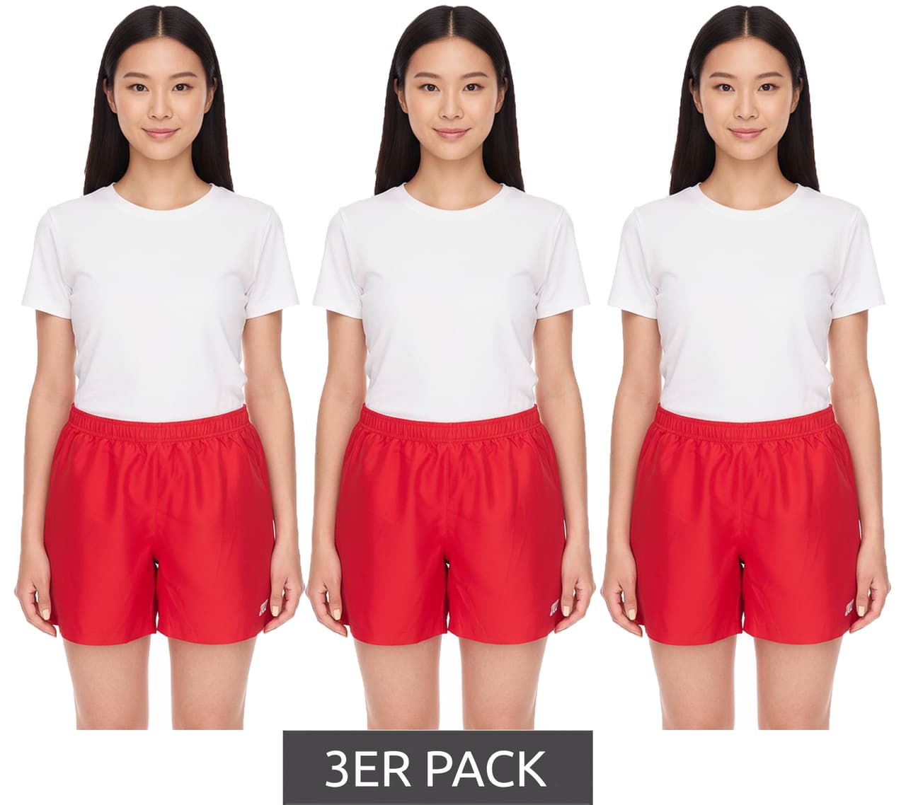 Outfitter OCEAN FABRICS Tahi Match Rojo para Mujer (Paquete Económico de 3)