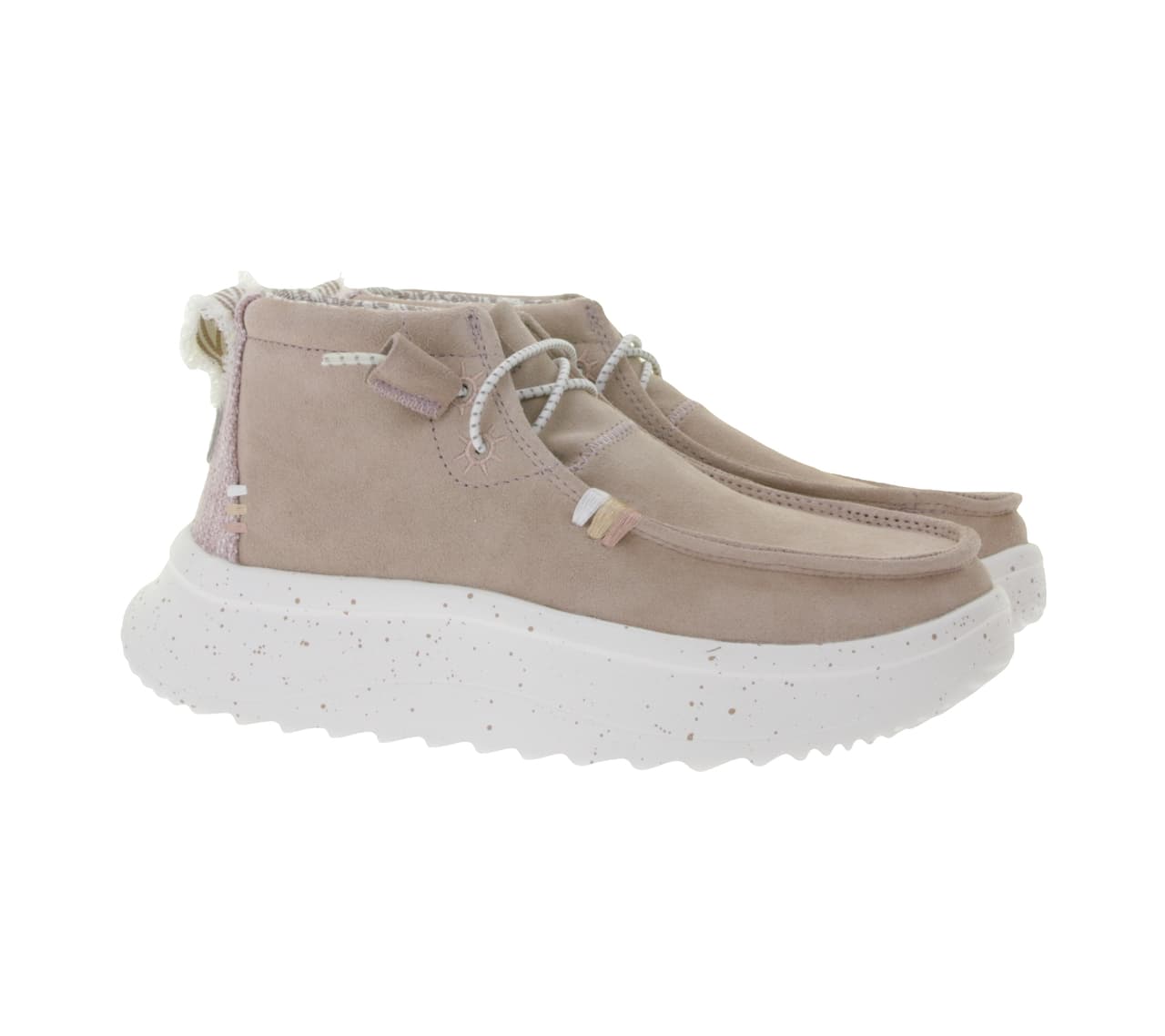 HEY DUDE Botines Wendy Peak para mujer, estilo mocasín, con plantilla extraíble y piel auténtica, 40411-684, color rosa antiguo