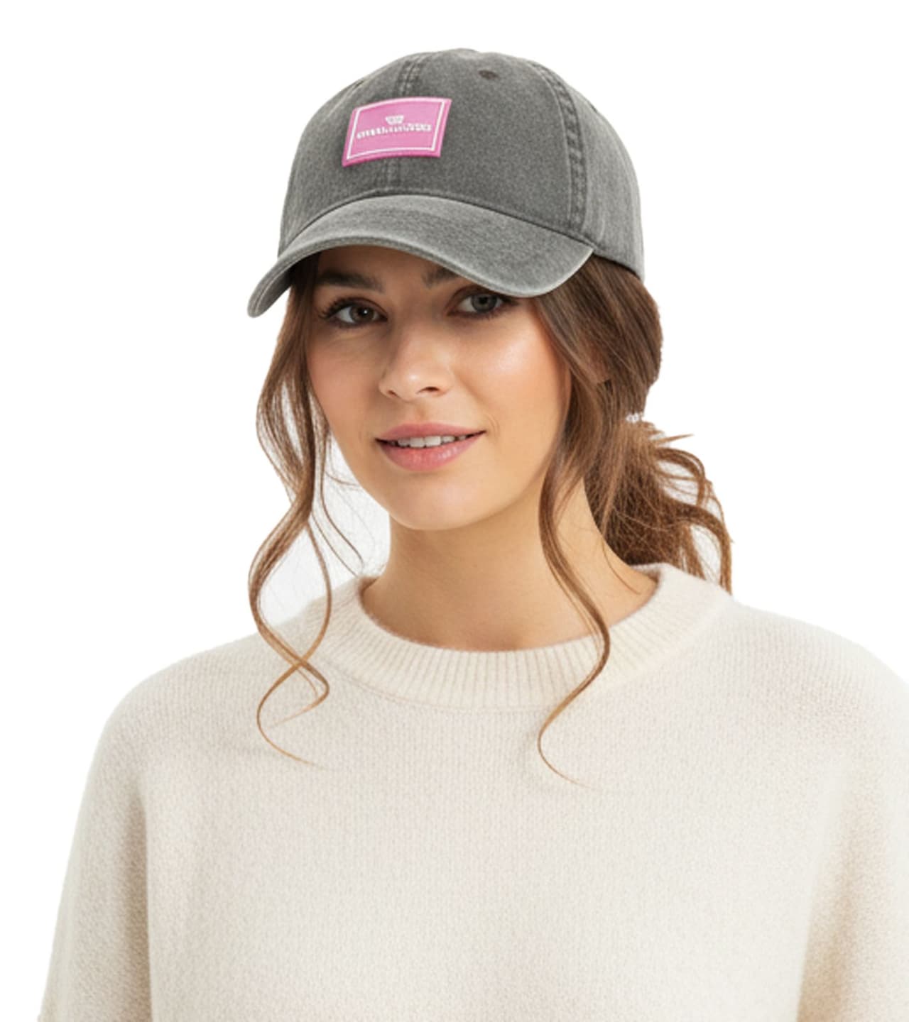 Zwillingsherz Gorra de béisbol clásica básica con parche del logo, de algodón, visera ajustable, Verde militar/Gris