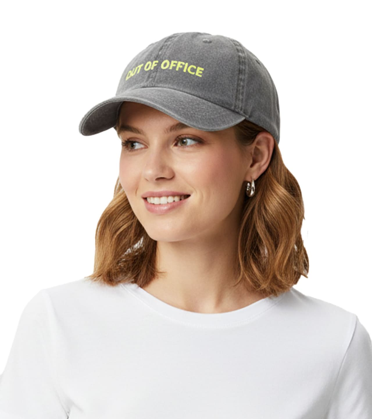 Zwillingsherz Gorra de béisbol clásica con la inscripción "OUT OF OFFICE", de algodón, visera ajustable, Gris