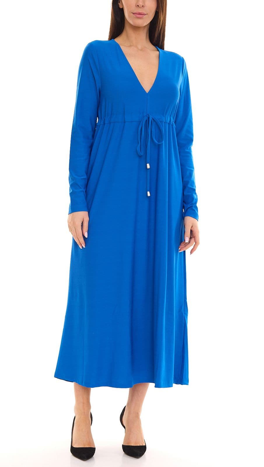 Aniston CASUAL vestido de verano de mujer vestido largo vestido de manga larga azul