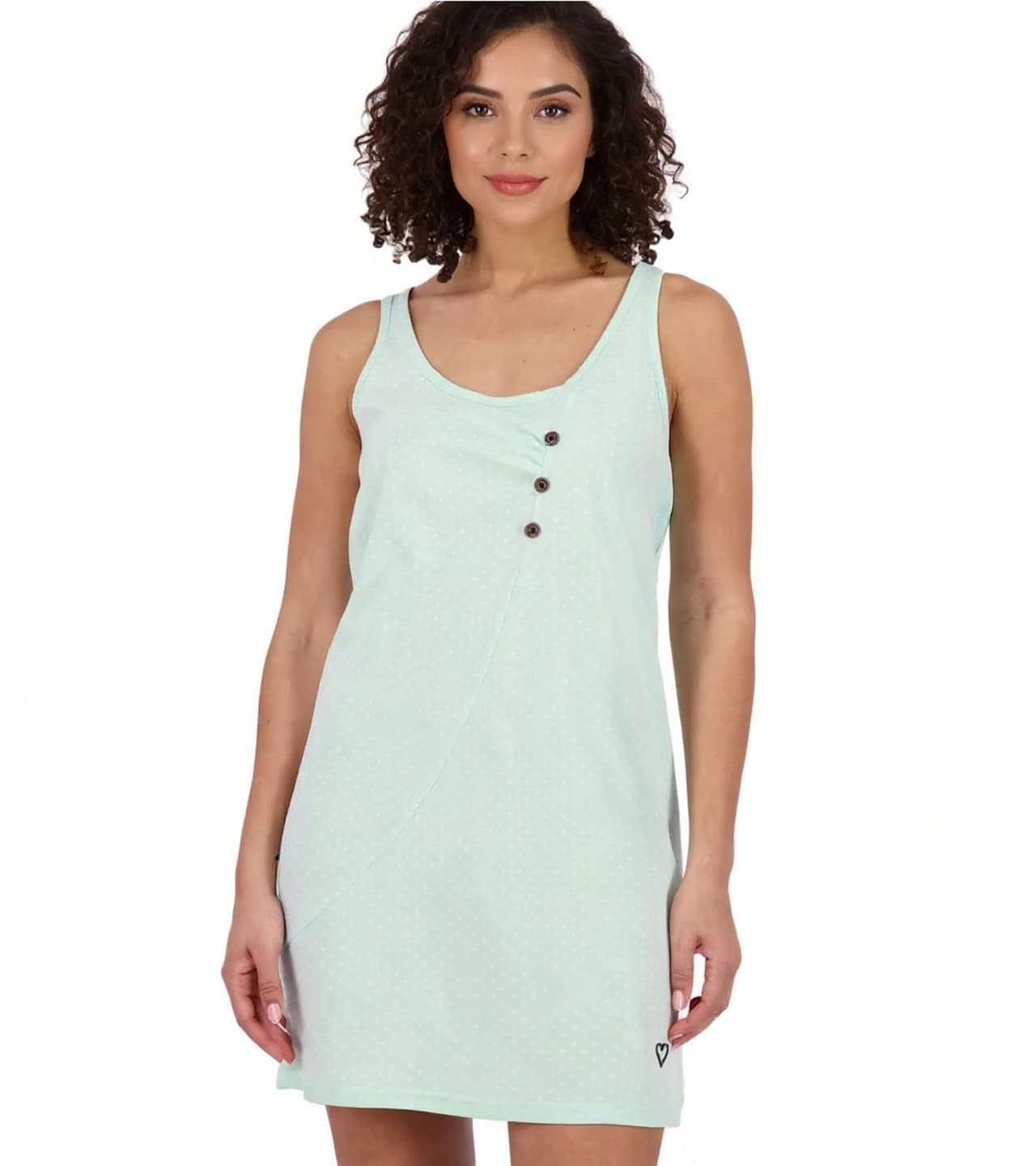 Alife And Kickin Vestido corto CamyAK B de para mujer, vestido de algodón con lunares, vestido de verano, 54009000, azul aguamarina