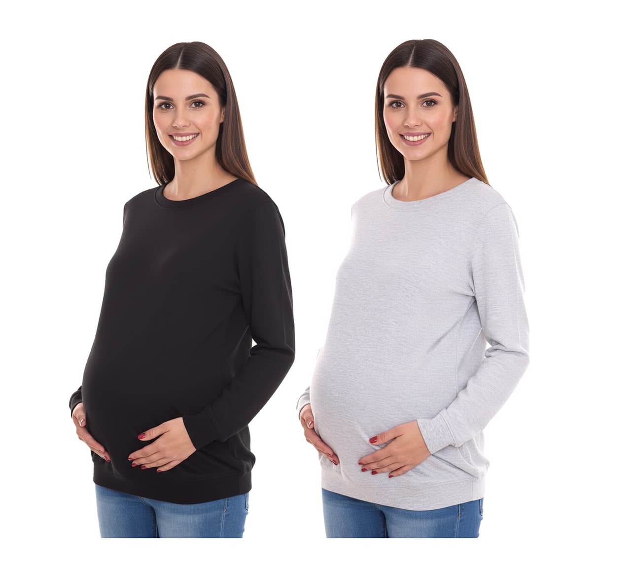 neun 9 monate nueve 9 meses camisa de embarazo simple para mujer moda de maternidad gris o negro