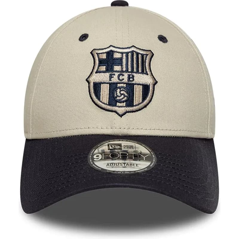 New Era Casquette FC Barcelone 9FORTY Beige Bleu Marine