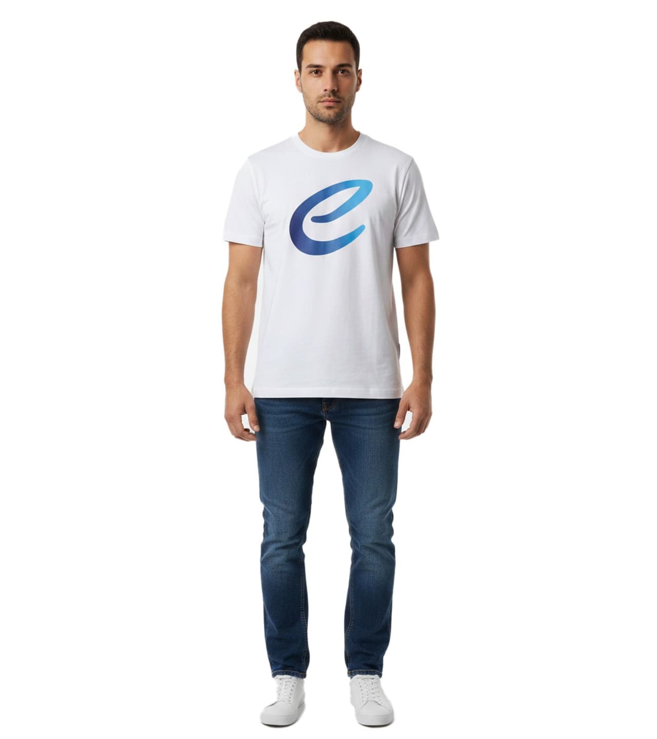 Formula E Camiseta de hombre a todo color, de algodón con el logo de a todo color, ideal para el verano (701223579 001, blanco/azul)
