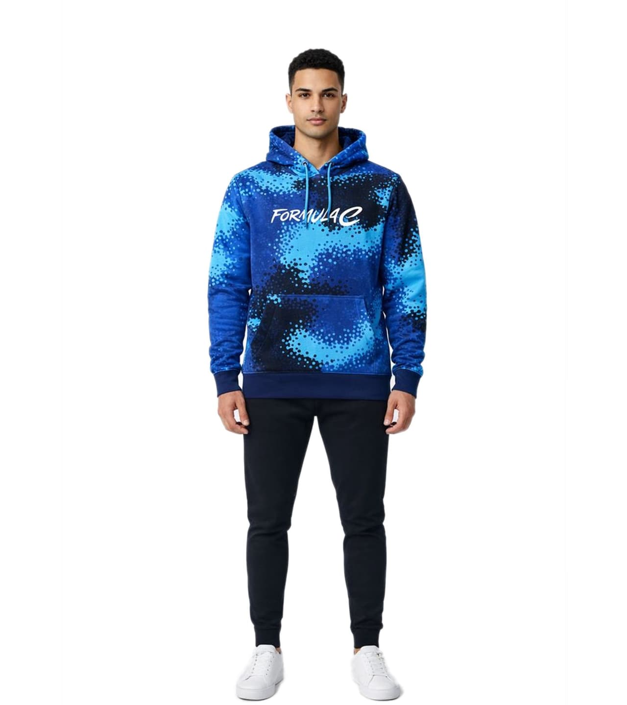 Formula E Sudadera con capucha de para hombre con estampado de camuflaje, jersey de algodón, Motorsport Azul/Turquesa