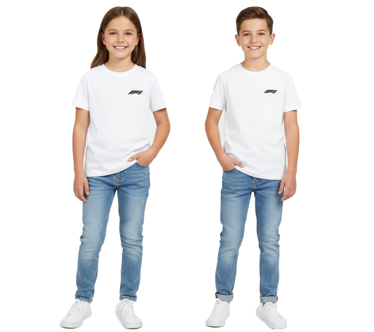 Formula E Camiseta infantil de algodón de manga corta Racing Division con estampado de dibujos animados, 160 g/m², 001, Blanca