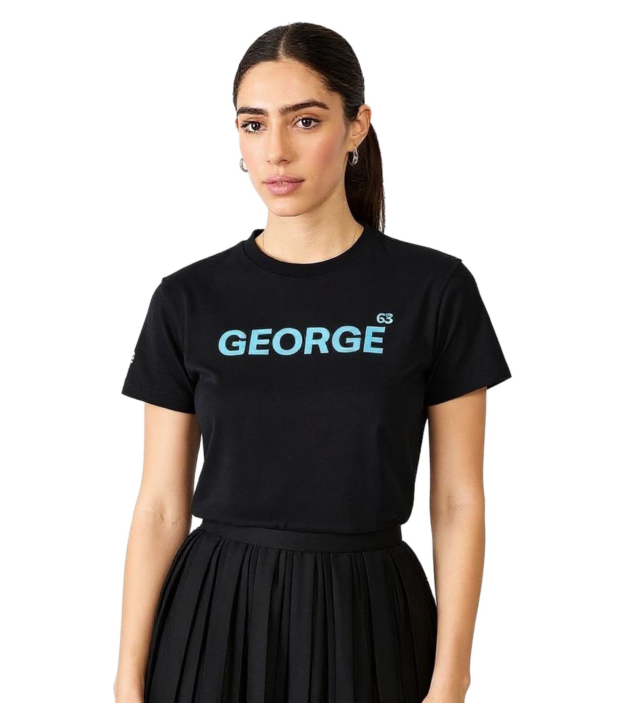 Mercedes-Benz Camiseta AMG Petronas F1 MAPF para mujer, de algodón, de manga corta George Russell, 001, negra