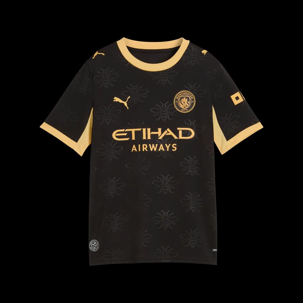 PUMA Maillot Extérieur Manchester City Enfant Noir Jaune