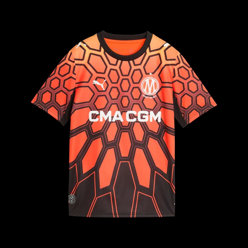 PUMA Maillot Gardien Olympique de Marseille Enfant Orange Noir
