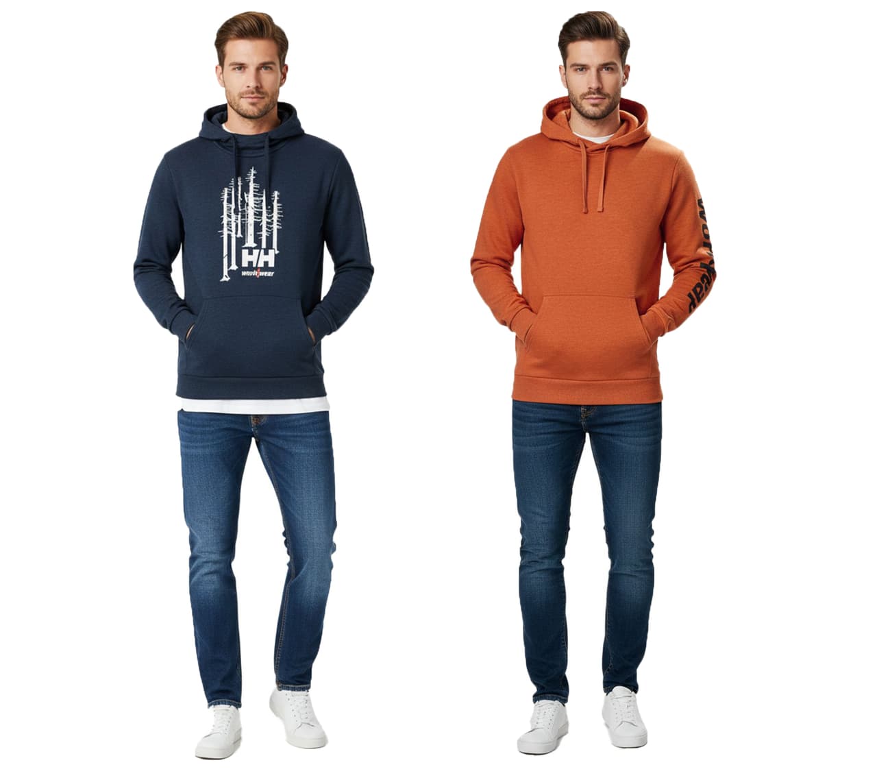 Helly Hansen Sudadera con capucha para hombre, de algodón, 300 g/m², modelo 79264, disponible en naranja o azul oscuro