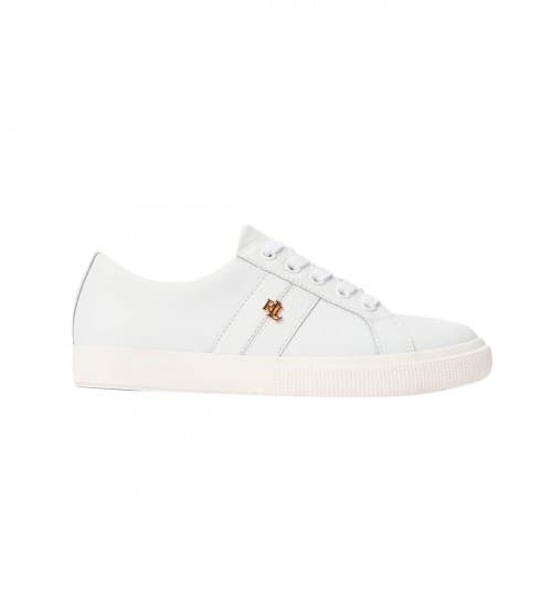 Lauren Ralph Lauren Zapatillas De Piel Revestida Janson Ii Blanco